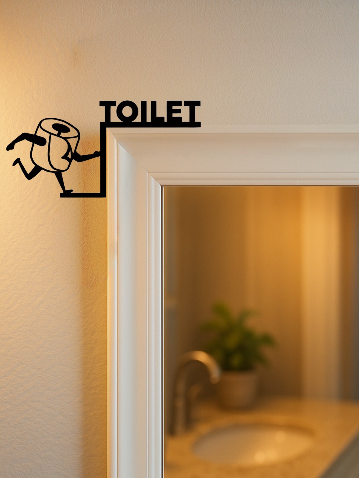 Toilet Paper Wall Art Humorous Bathroom Metal Sign Over The Door Hanging Decor