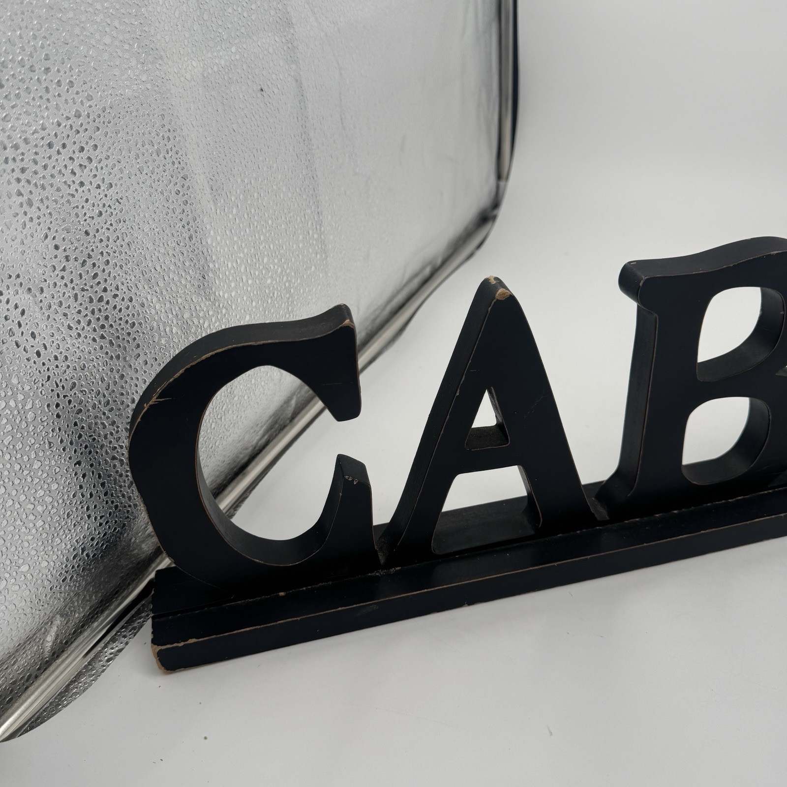 Cabernet Wood Sign Bar Decor Black Distressed Letter Word Art 37 Inch Wine