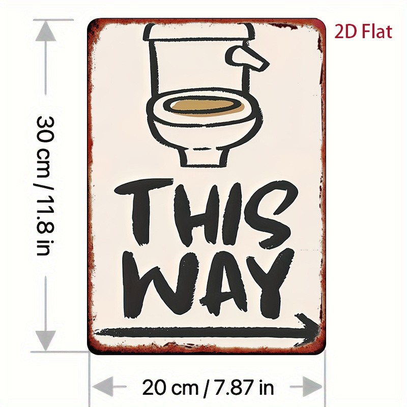 20.32*30.48 cm Metal Toilet Sign, Decorative Wall Art