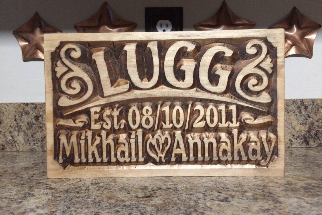 Personalized Wedding Gift Family Name Signs Carved Custom Wooden Sign Last Name