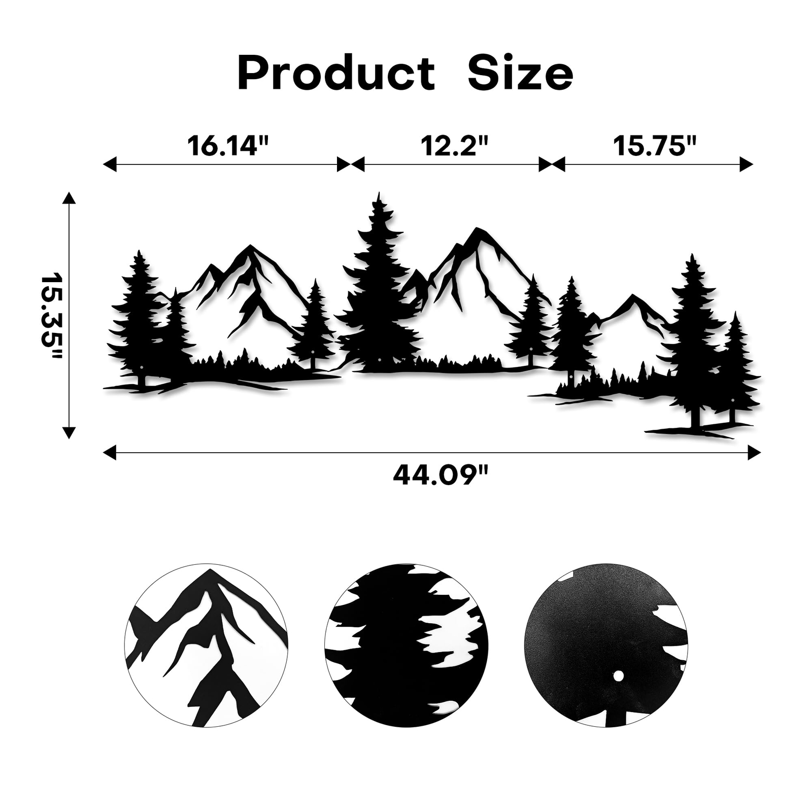 15.35 * 44.09 Inchs Mountain and Forest Metal Wall Decor Horizontal Wall Art …