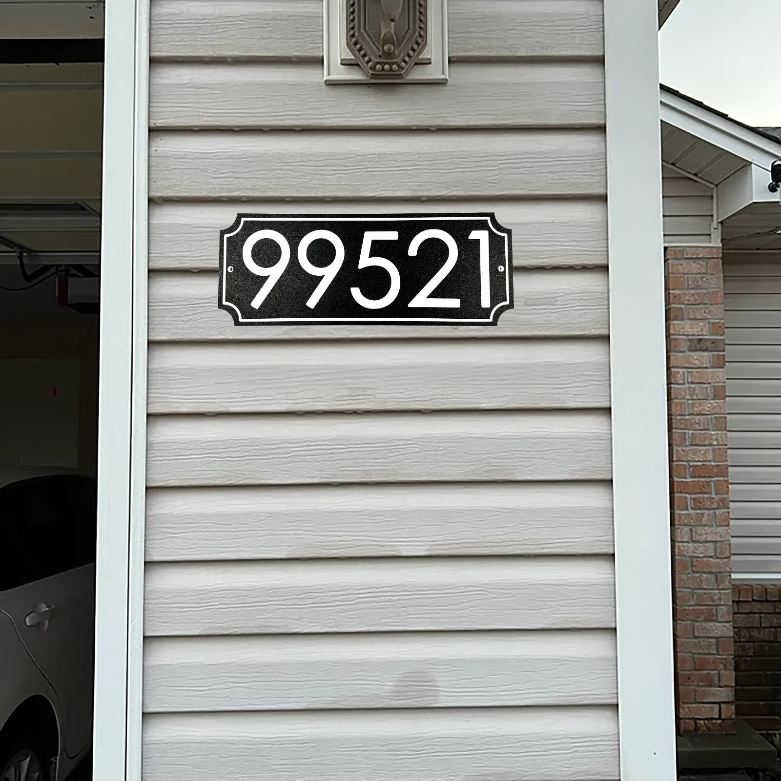 Engraved Personalized Custom House Home Number Street Address HDPE Sign 5In