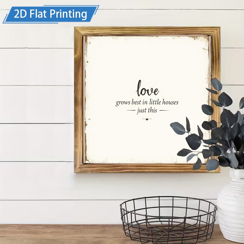 Small Home Love Wooden Sign Vintage Frame Farmhouse Housewarming Decor