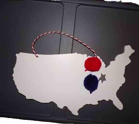 New 16″x8″ Wooden plaque United States of America Hanging Decor tassels sterTB
