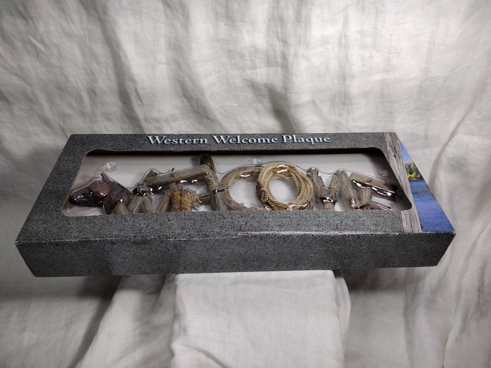 Western Welcome Sign Hanging Decor Horse Poly Resin Rivers Edge Products 11″x4″