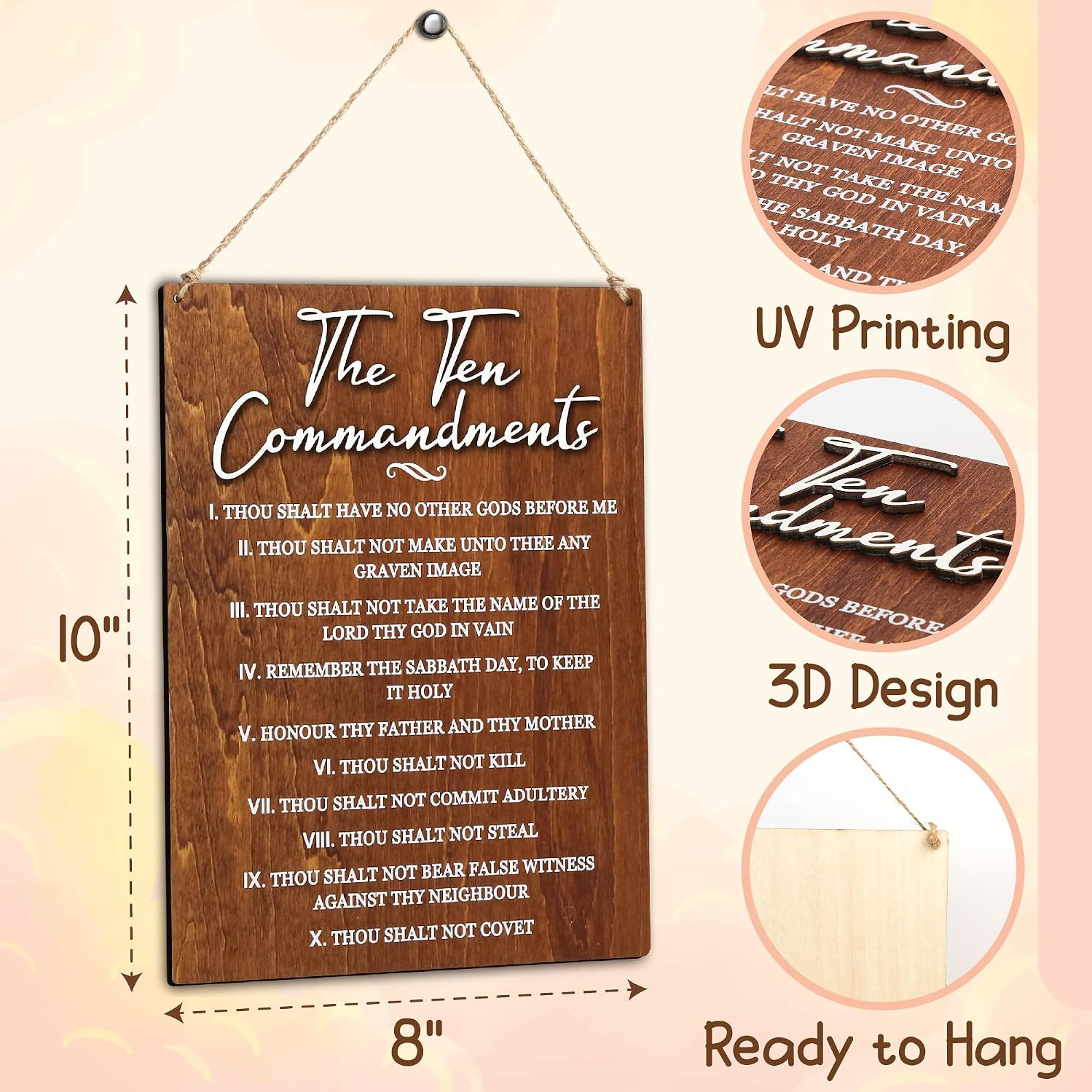 The Ten Commandments Wall Decor – 10 Commandments Wall Art