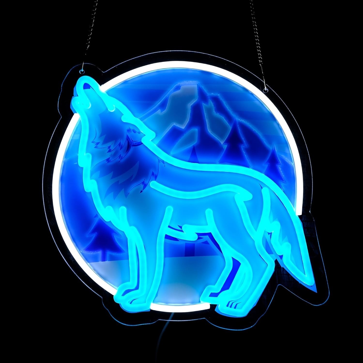 14×14 inch Wolf Neon Sign Art Wall Lights for Beer Bar Club Bedroom Hotel Pub…