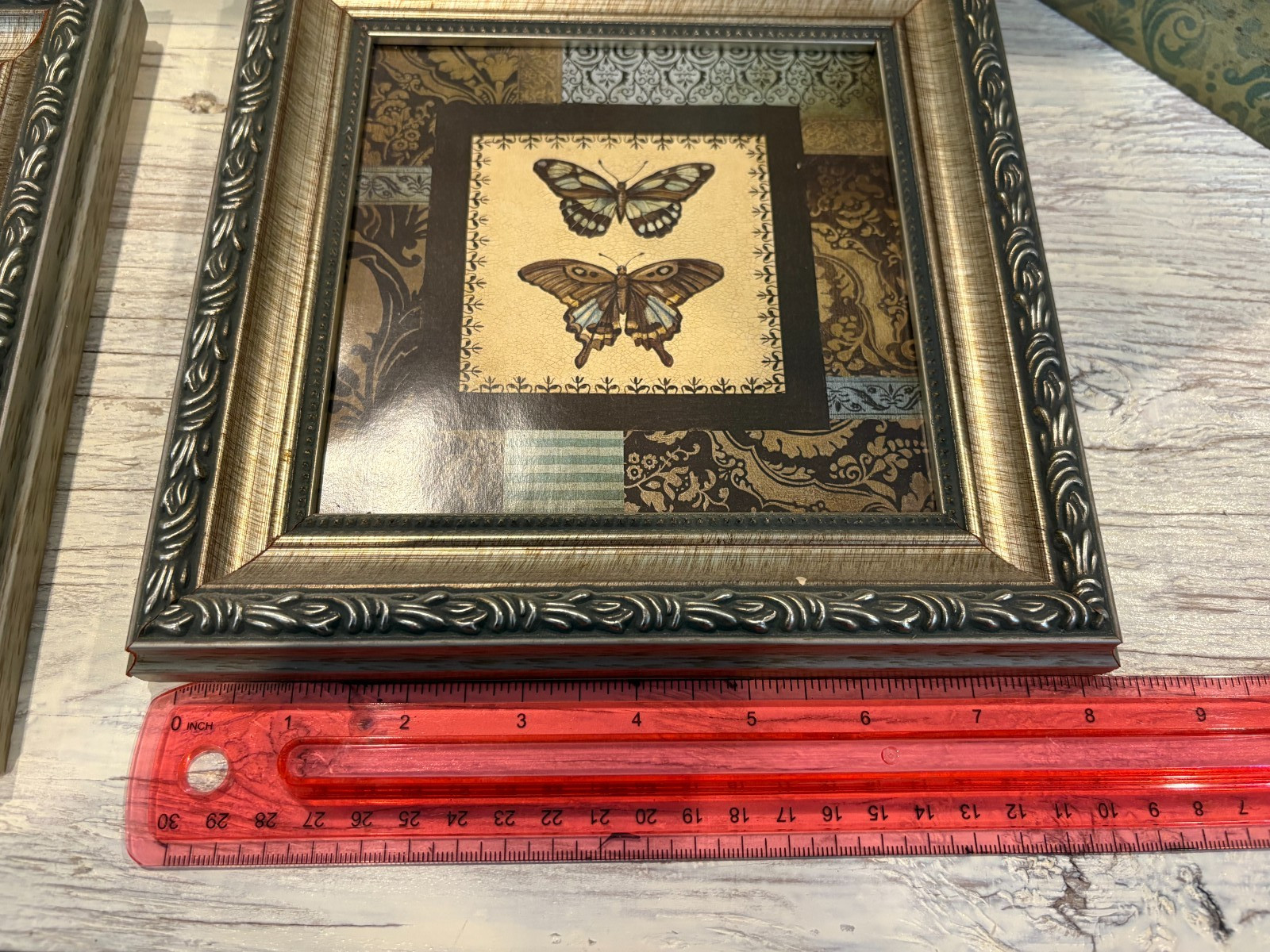 Butterfly Wall Decor Art Set 5 Square Plaques Nature Theme Home Decoration