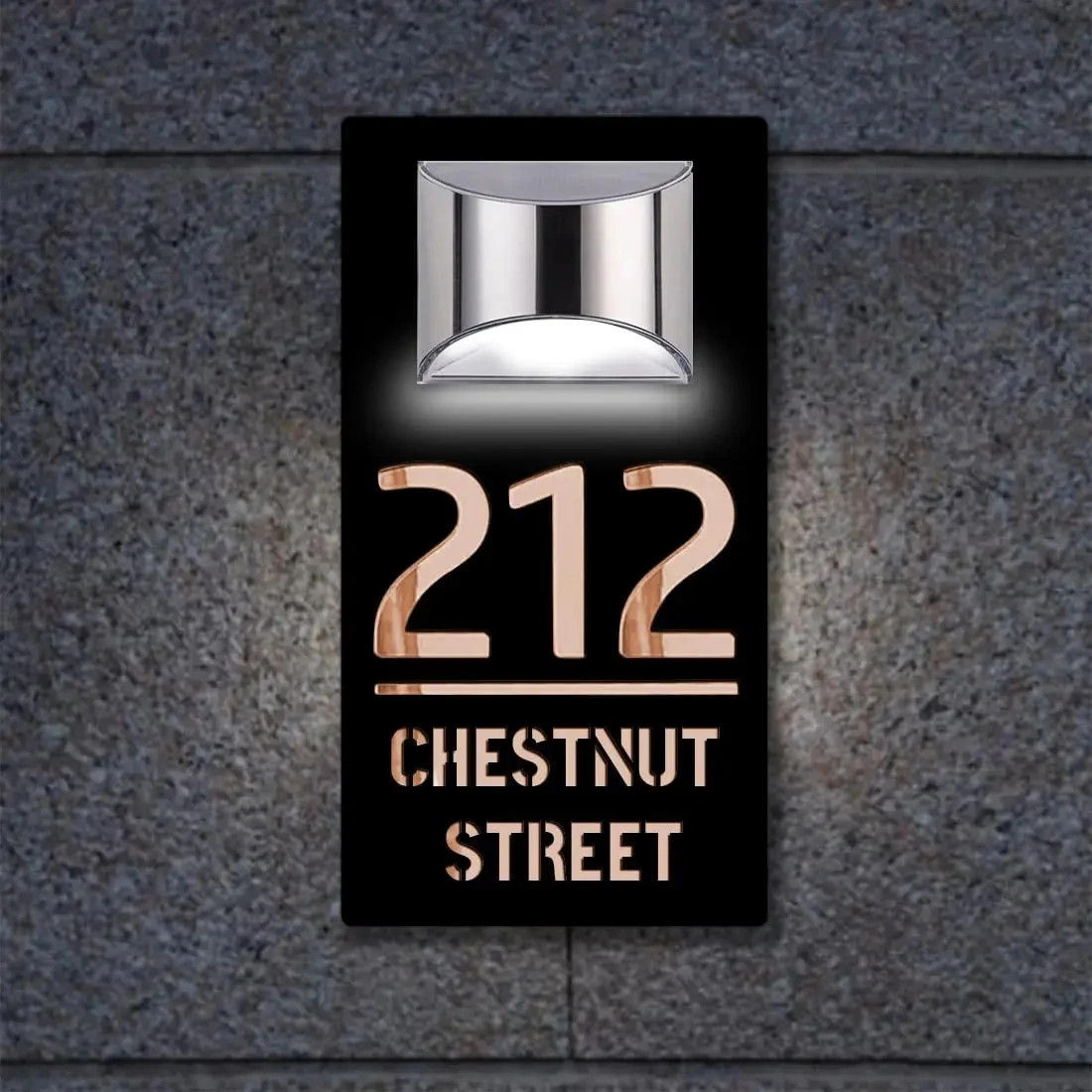 Personalized House Sign Solar LED Light Address Sign Street Name Door Plates