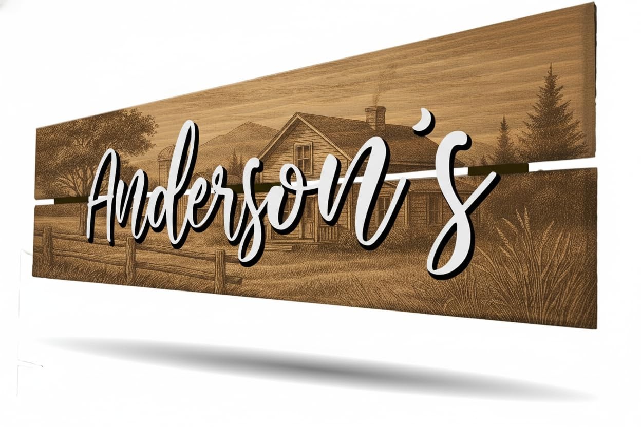 Personalized Wood Name Sign Custom Beach House Lake House Farmhouse Cabin Decor