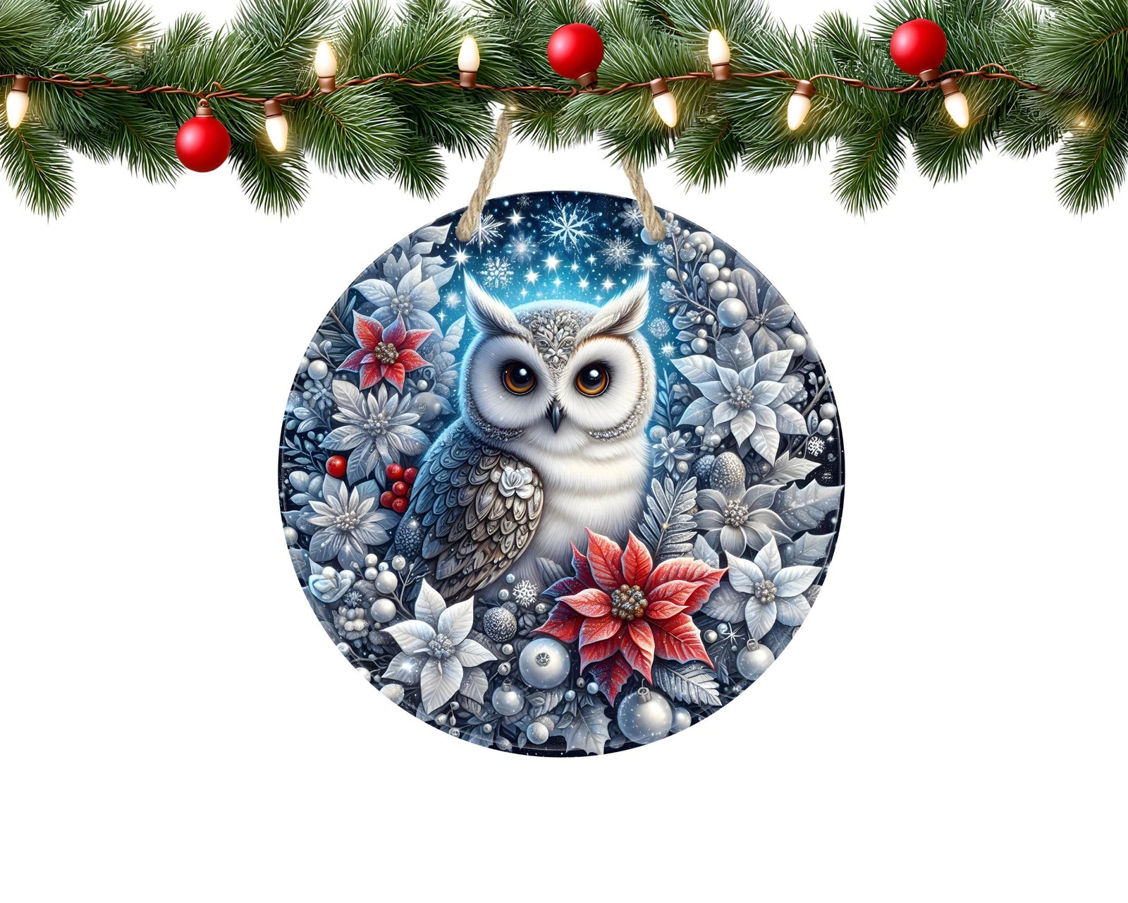 Winter Owl Door Sign Aluminum Outdoor Decor Waterproof Smooth Finish