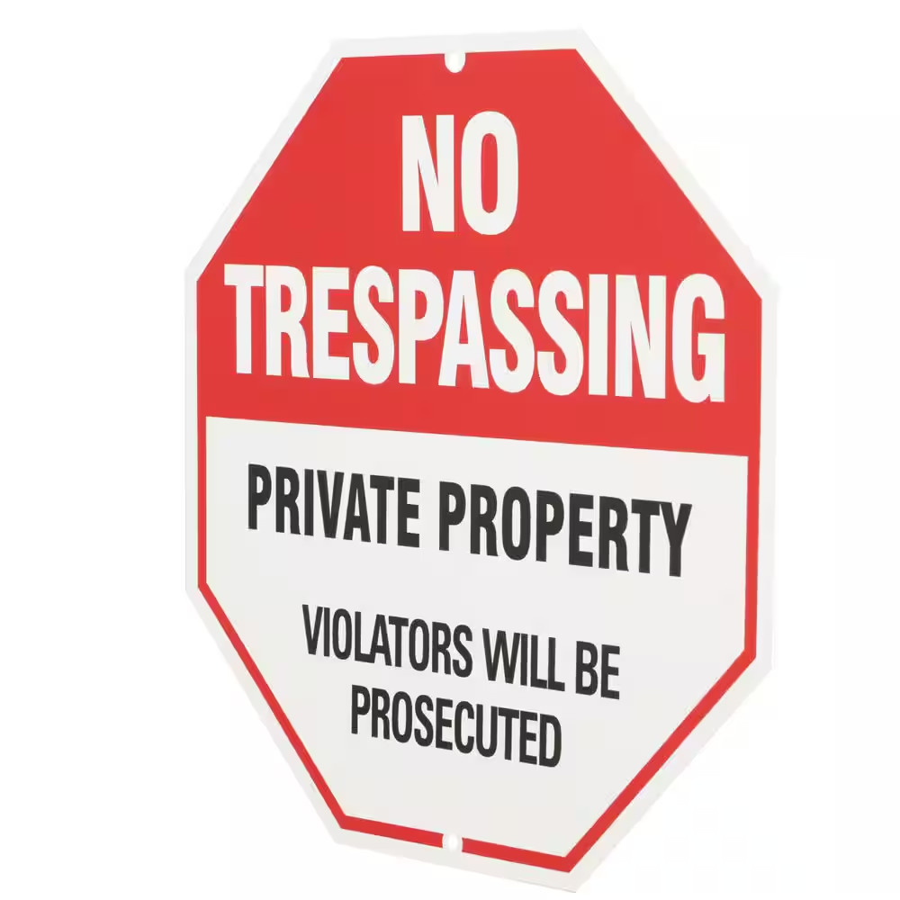 12 In. X 12 In. Aluminum No Trespassing Sign