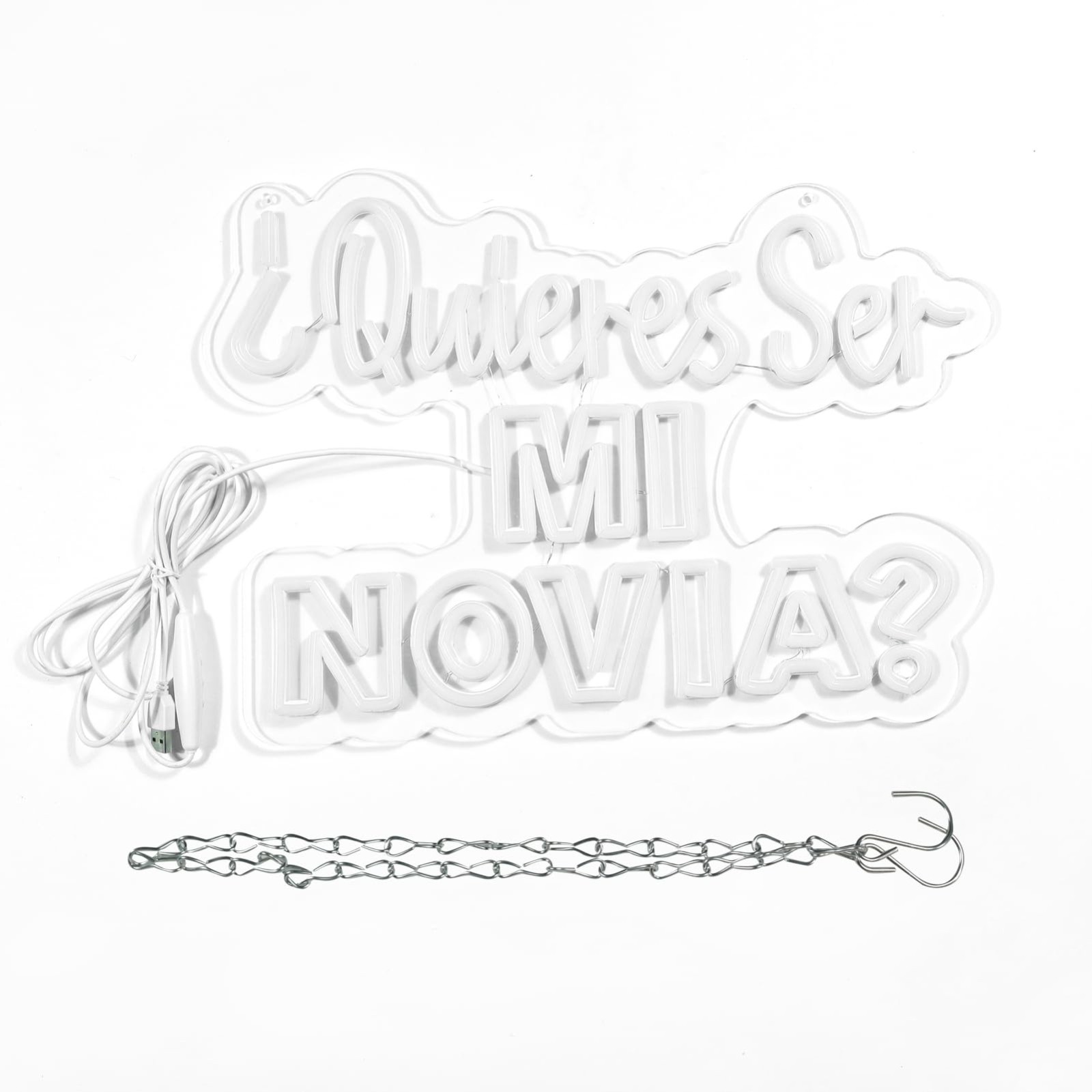 Neon Proposal Sign – ‘Quieras Ser Mi Novia’ LED Light for Wedding, Engagement &