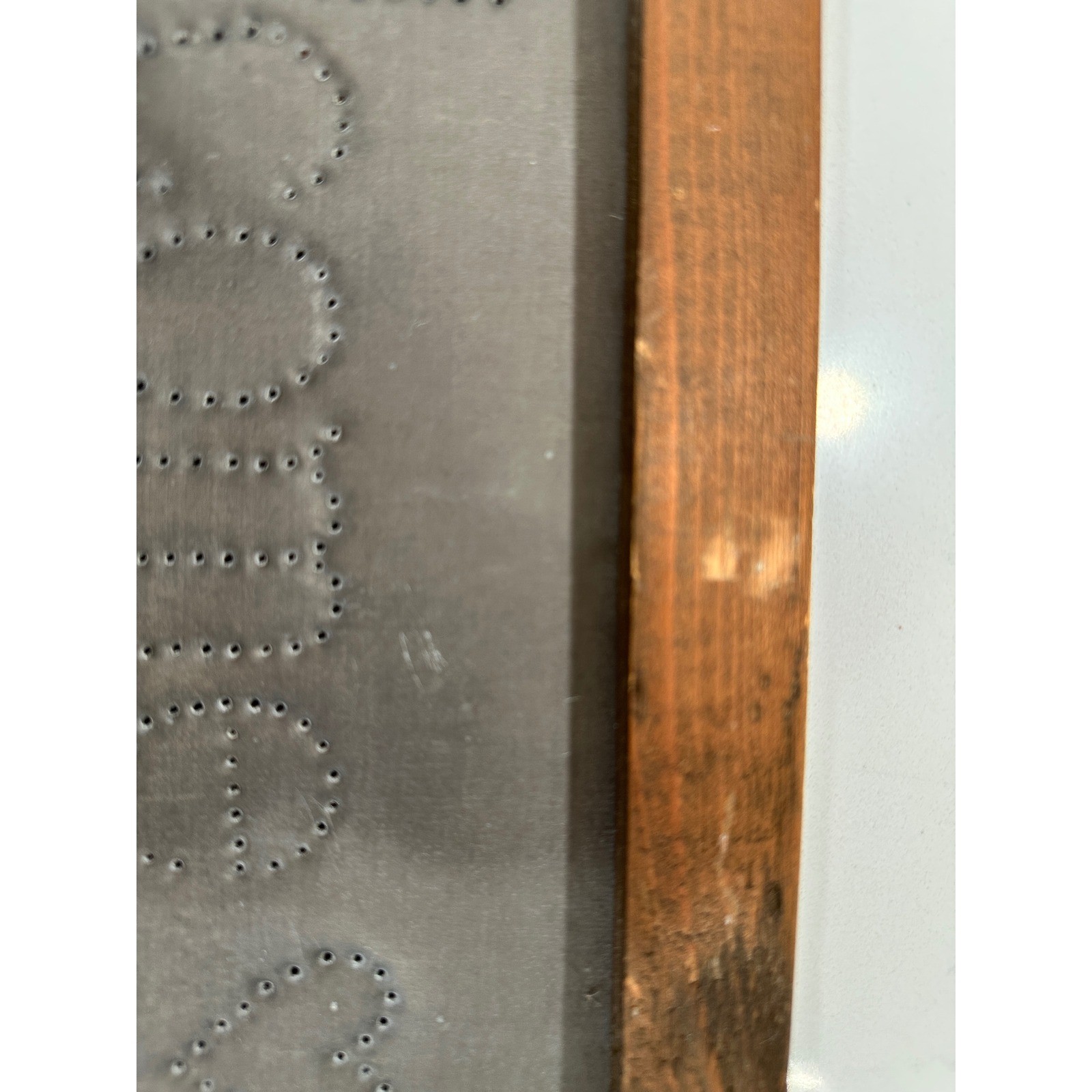 Rustic Welcome Sign Punched Metal Wood Framed Farmhouse Wall Decor