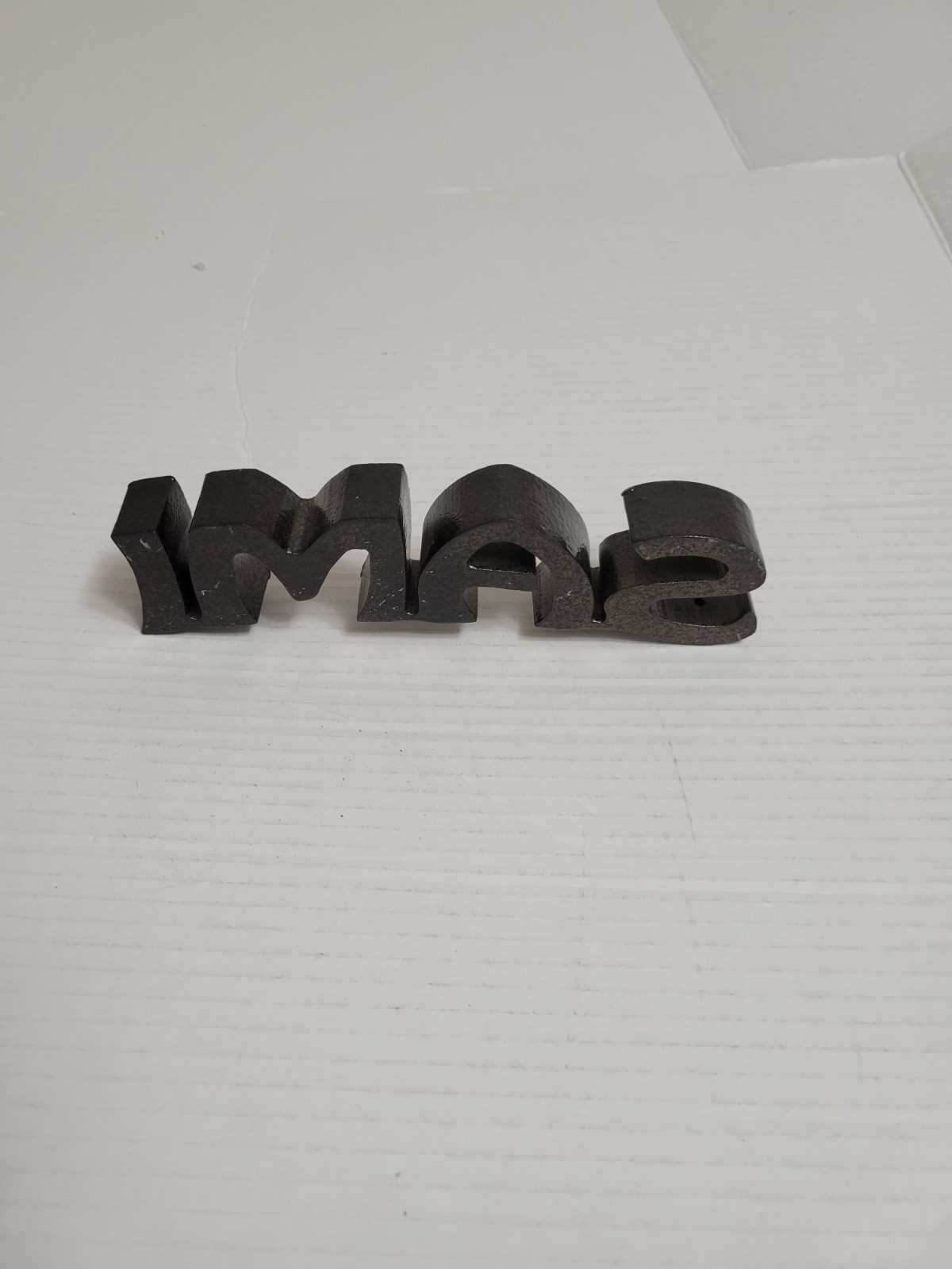 Metal 3D Effect Freestanding “SAMI” Letter Sign Antique Brown/Black Small 8in