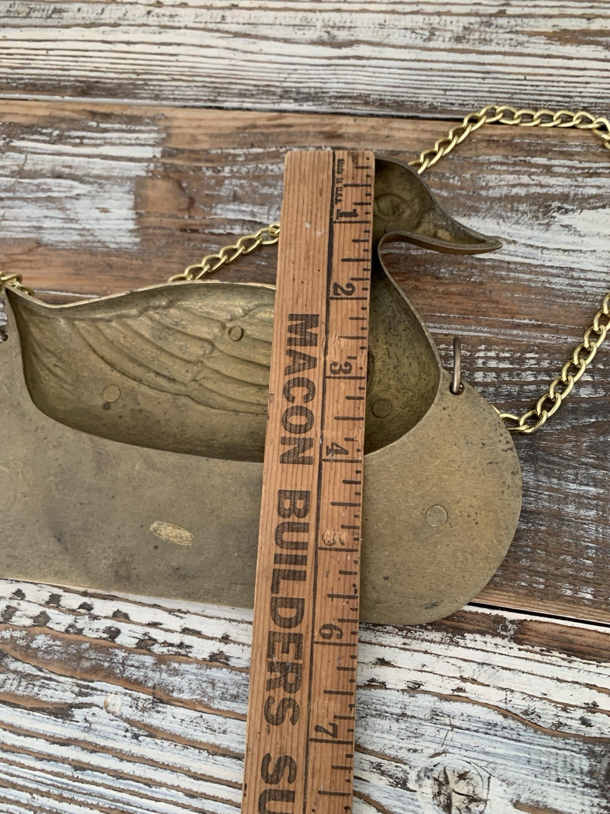 Vintage Solid Brass Duck Welcome Sign Door , Wall, Plaque Hanging
