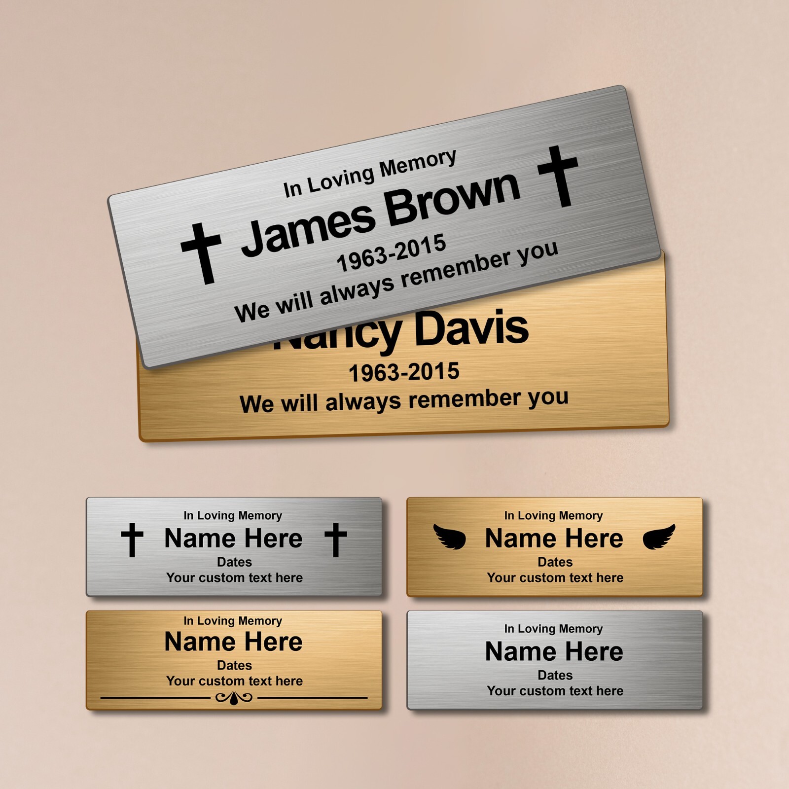Custom Memorial Urn Nameplate – Personalized Stainless Steel Plaque for Ashes