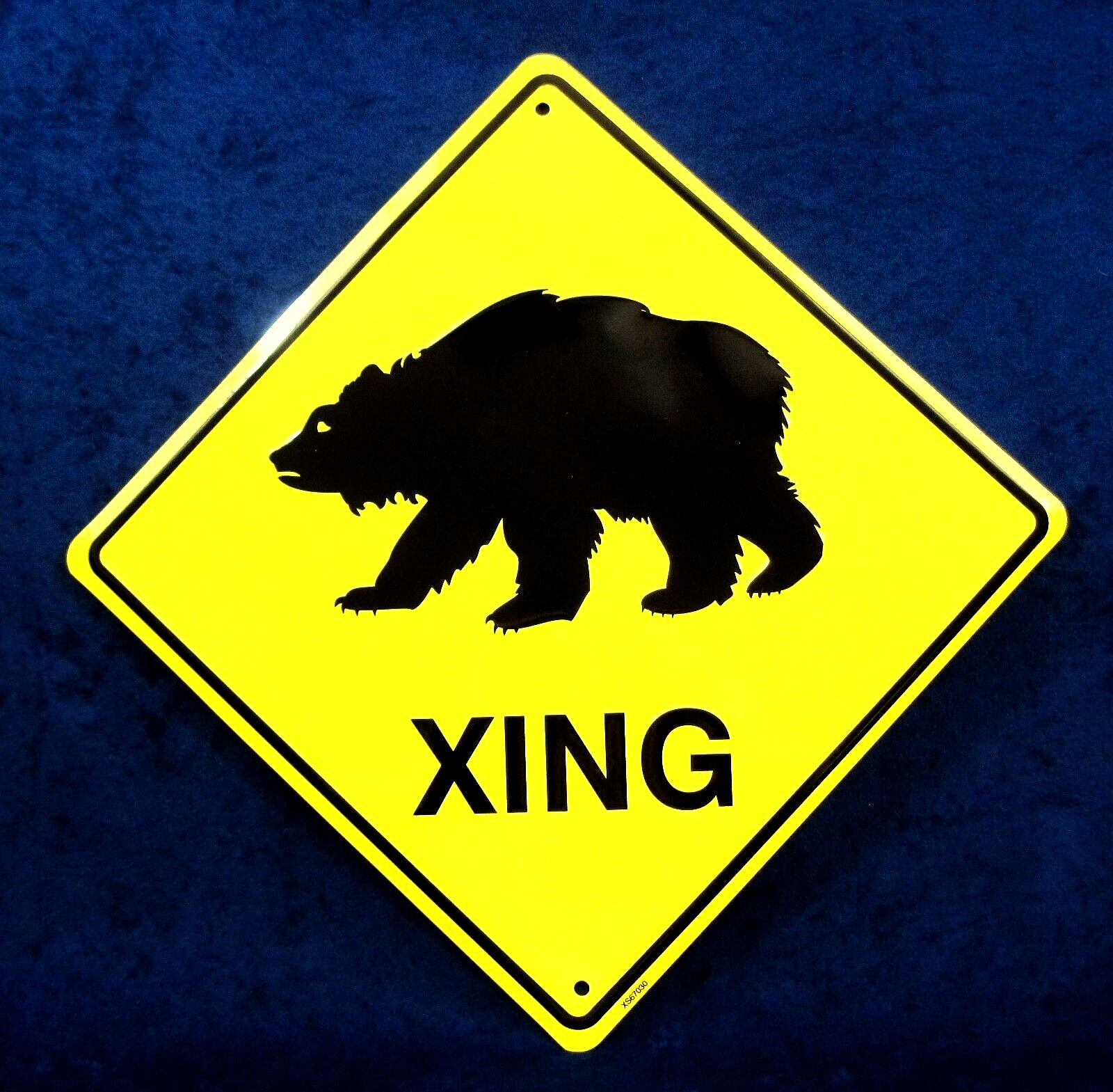 BEAR Xing – *US MADE* Embossed Metal Sign – Yard Man Cave Garage Shop Bar Décor