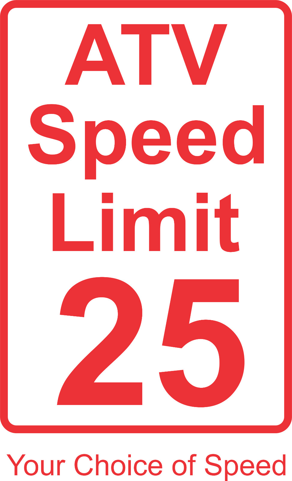 New Aluminum Metal ATV Speed Limit Sign Your Choice of Speed 12″ x 18″