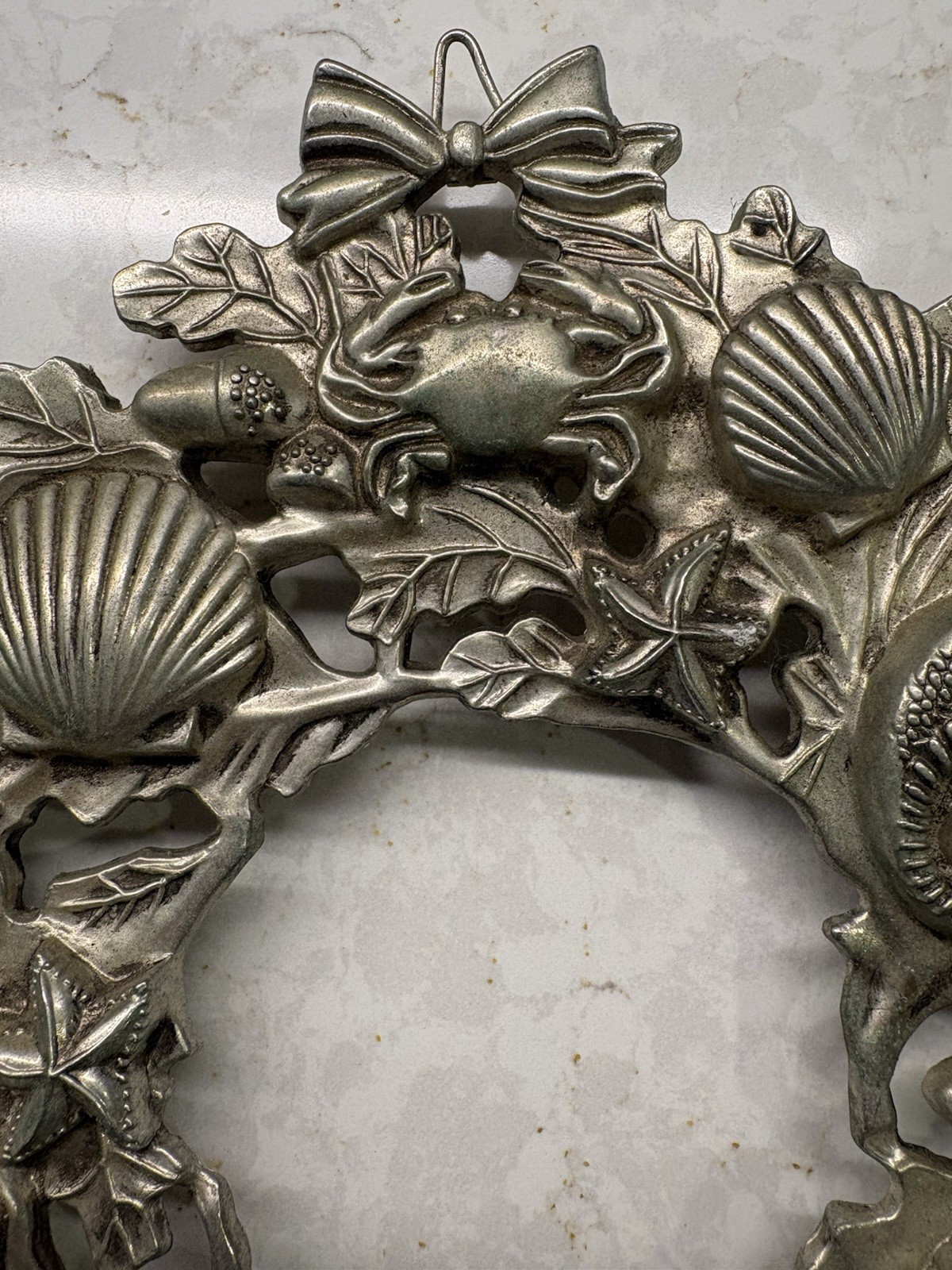 Godinger Sea Treasure Silver Plated Wreath Coastal Shells Ocean Wall Plaque 9″