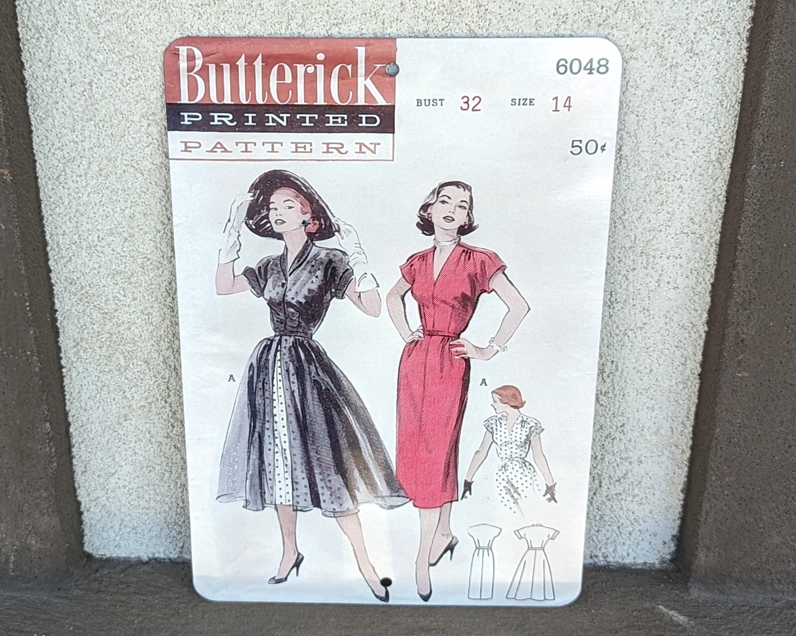Wall Decor, VTG 1950s Butterick Sewing Pattern 6048 Aluminum Reproduction, 8X12