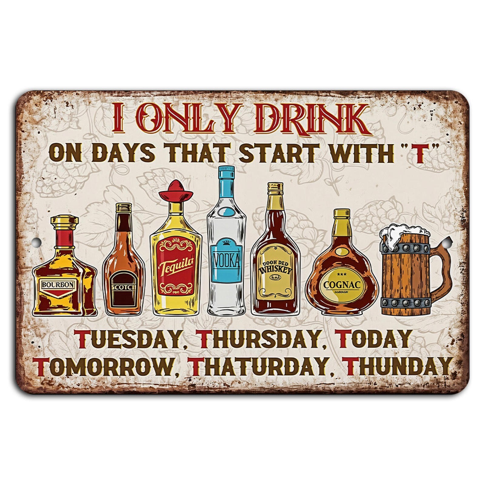 Humorous Bar Sign BanginPrints Aluminum Vintage Retro Drinking Humor