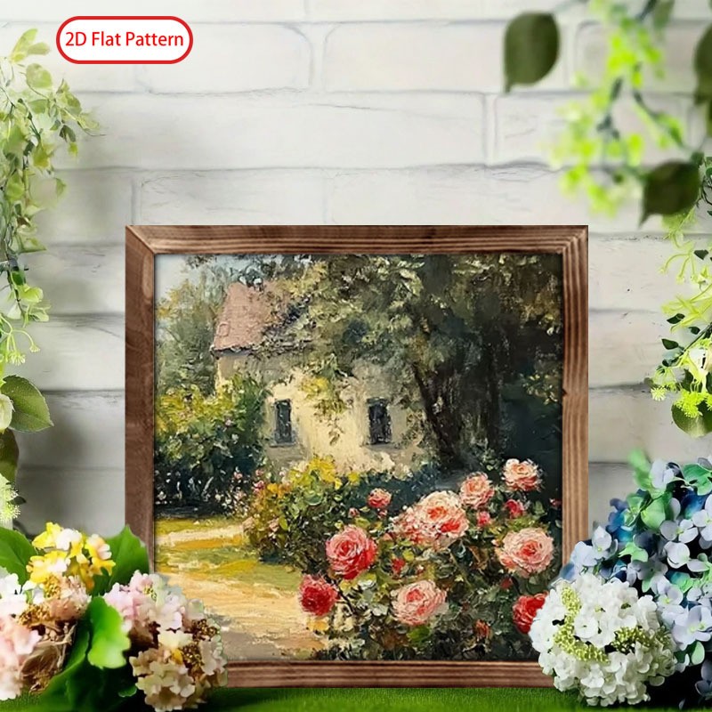 English Cottage Roses Garden Wooden Sign Summer Farmhouse Home Decor Plaque