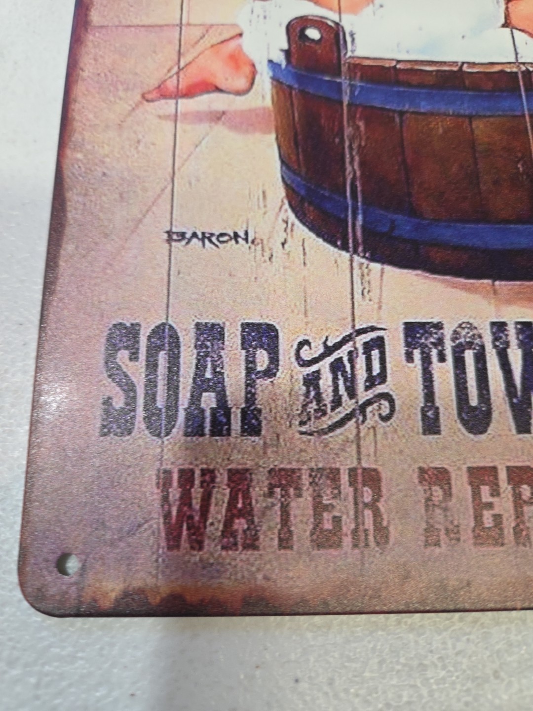 Leave Boots On Porch Baths 8×12 Rustic-looking Metal Sign