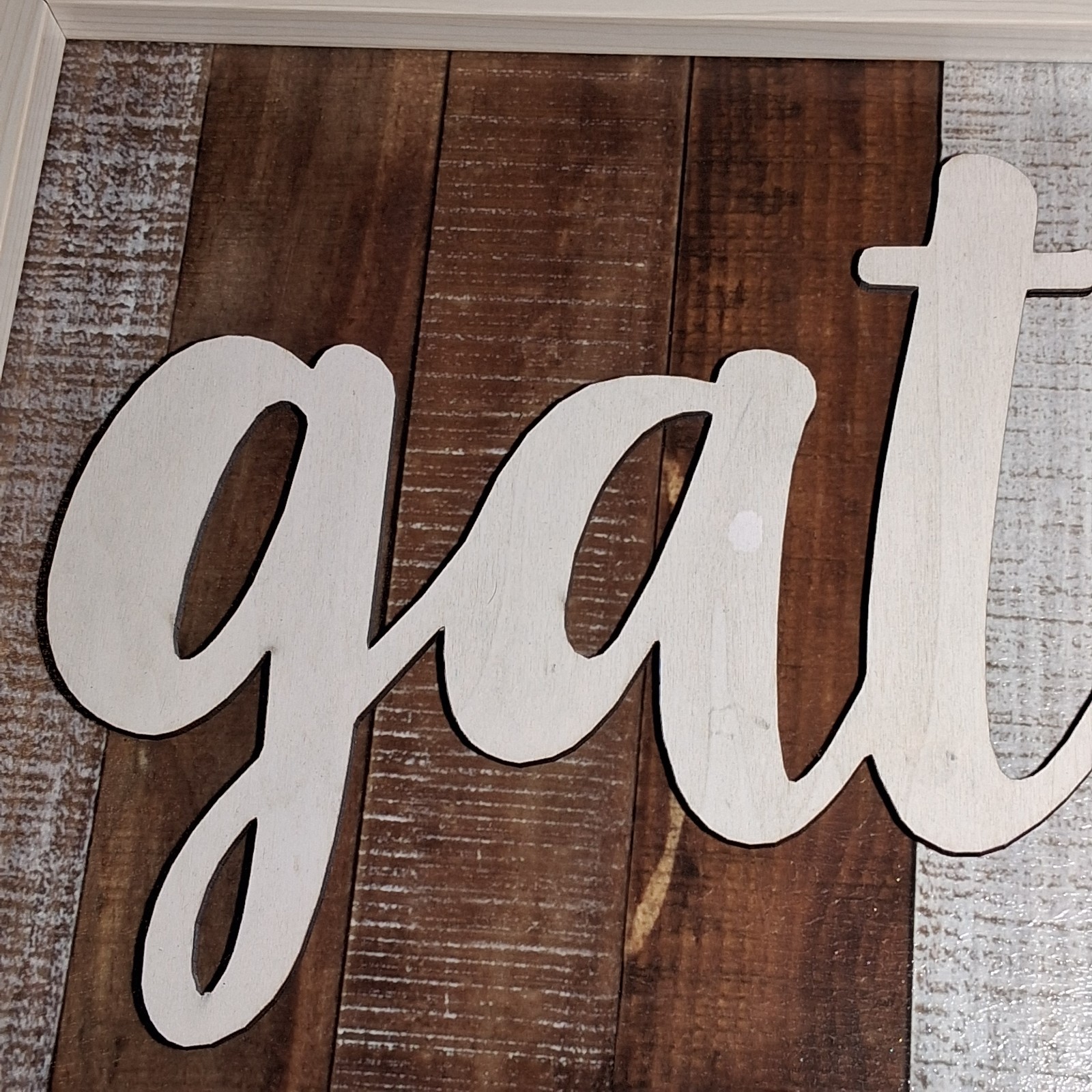 Sign of the Times Rustic Wood Gather Wall Art Plaque Farmhouse Decor 24×13