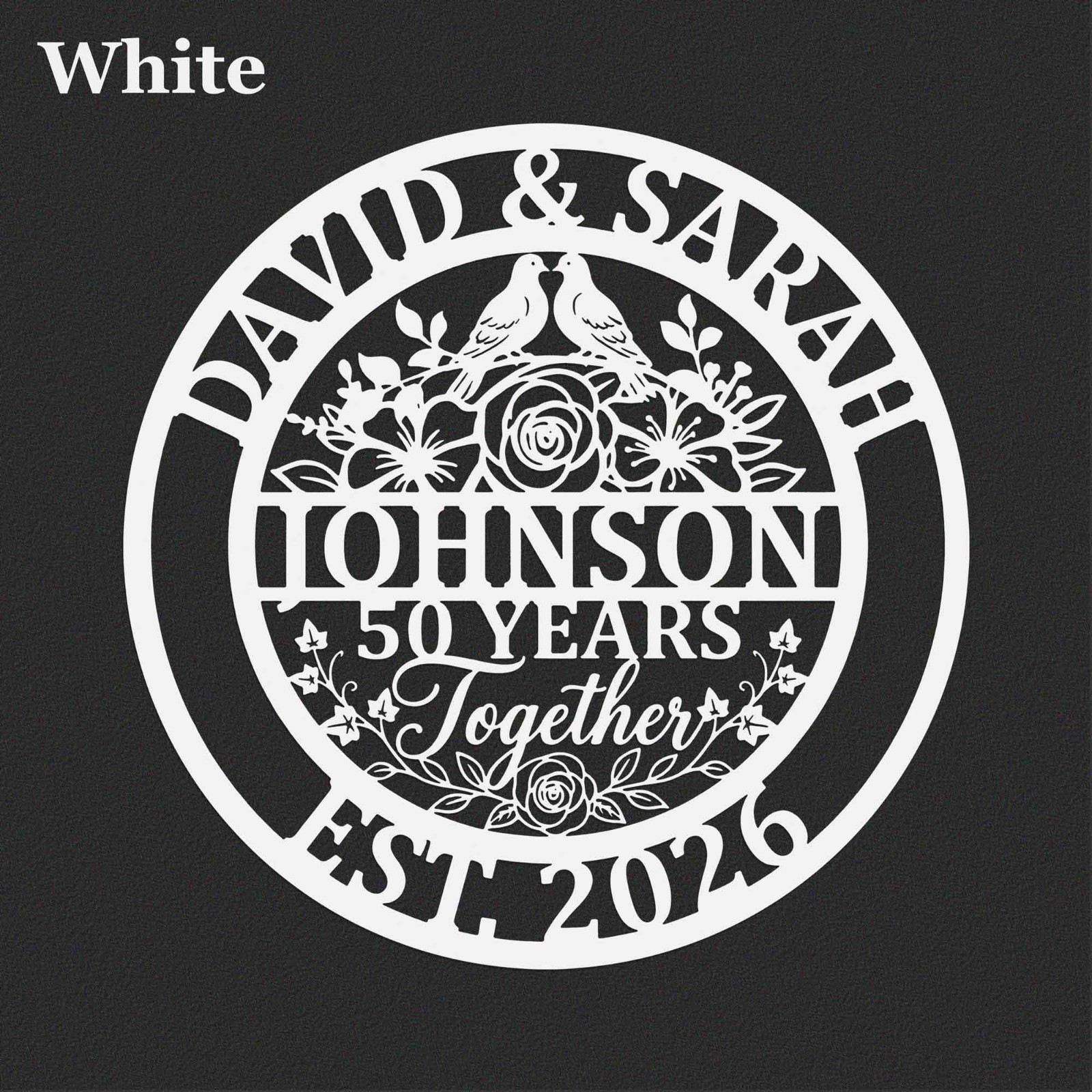 Personalized Anniversary Metal Sign Custom Wedding Year Decor