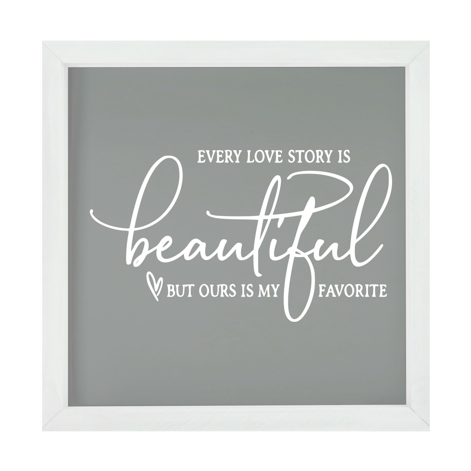 Inspirational 7×7 Wooden Framed Shadow Box Modern Wall Art Decor – Love Story