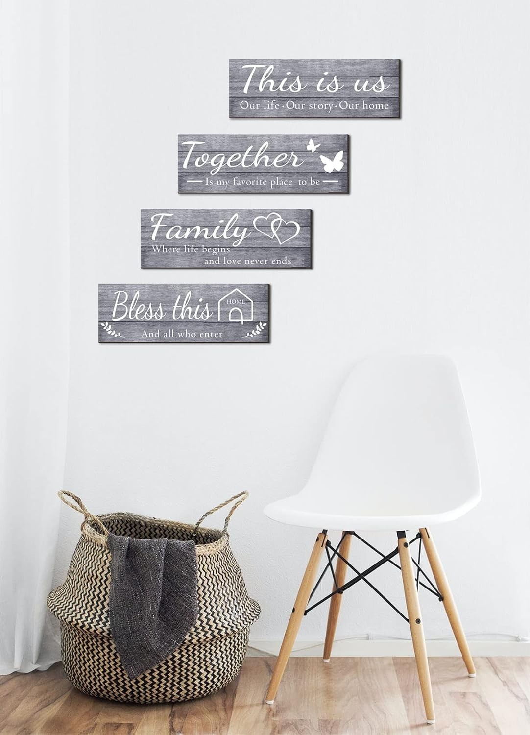 Rustic Farmhouse Wall Art Signs – Set of 4