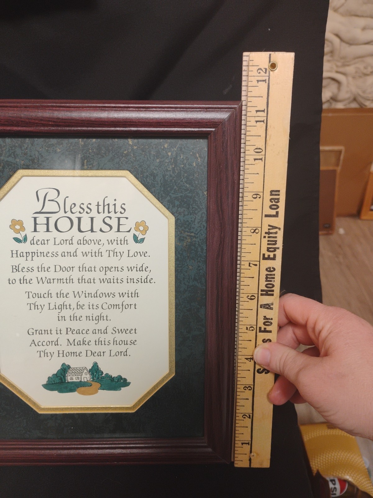 9.5″×11″ Framed “Bless This House”Decor/Sign/Art/Picture/In Brown…
