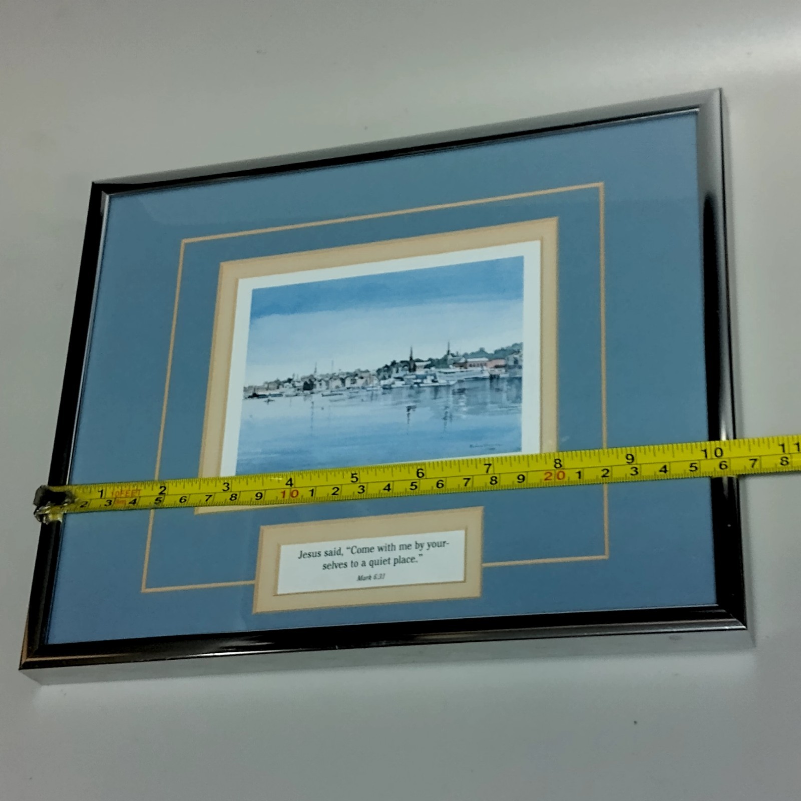 Framed Signed Sailboats Come with Me Quiet Place Mark 6:31 Religious Grosvenor