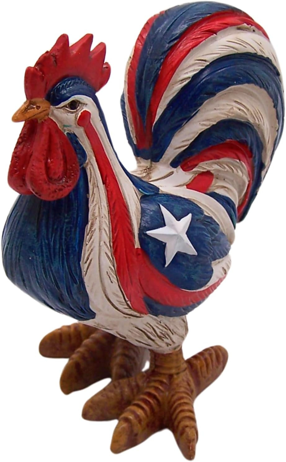 Freestanding Patriotic Printed Rooster, Home 7 Office Decor, Unique Patriotic An