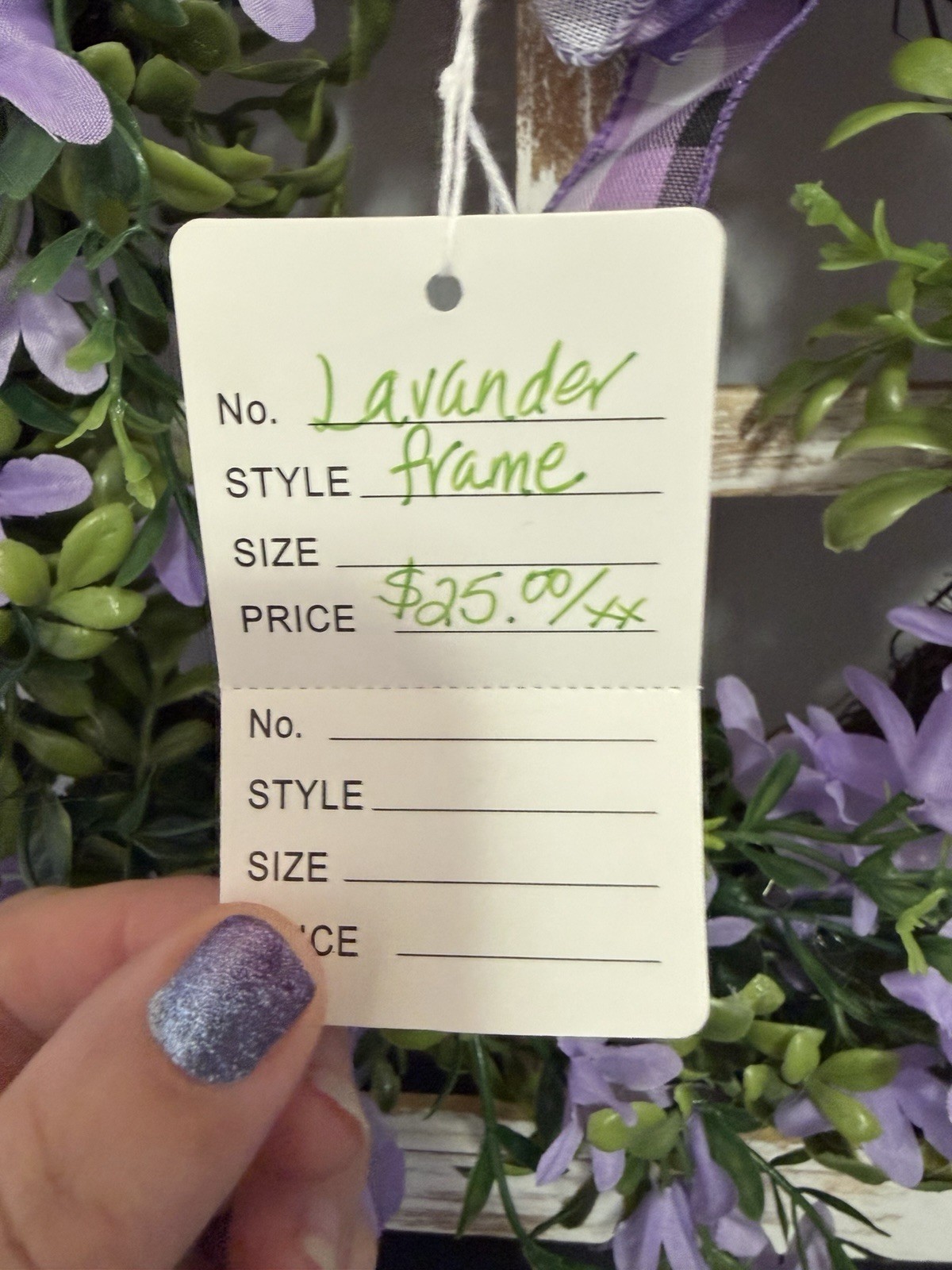 Lavender Wreath Window Frame Farmhouse Wall Decor Rustic 16×13
