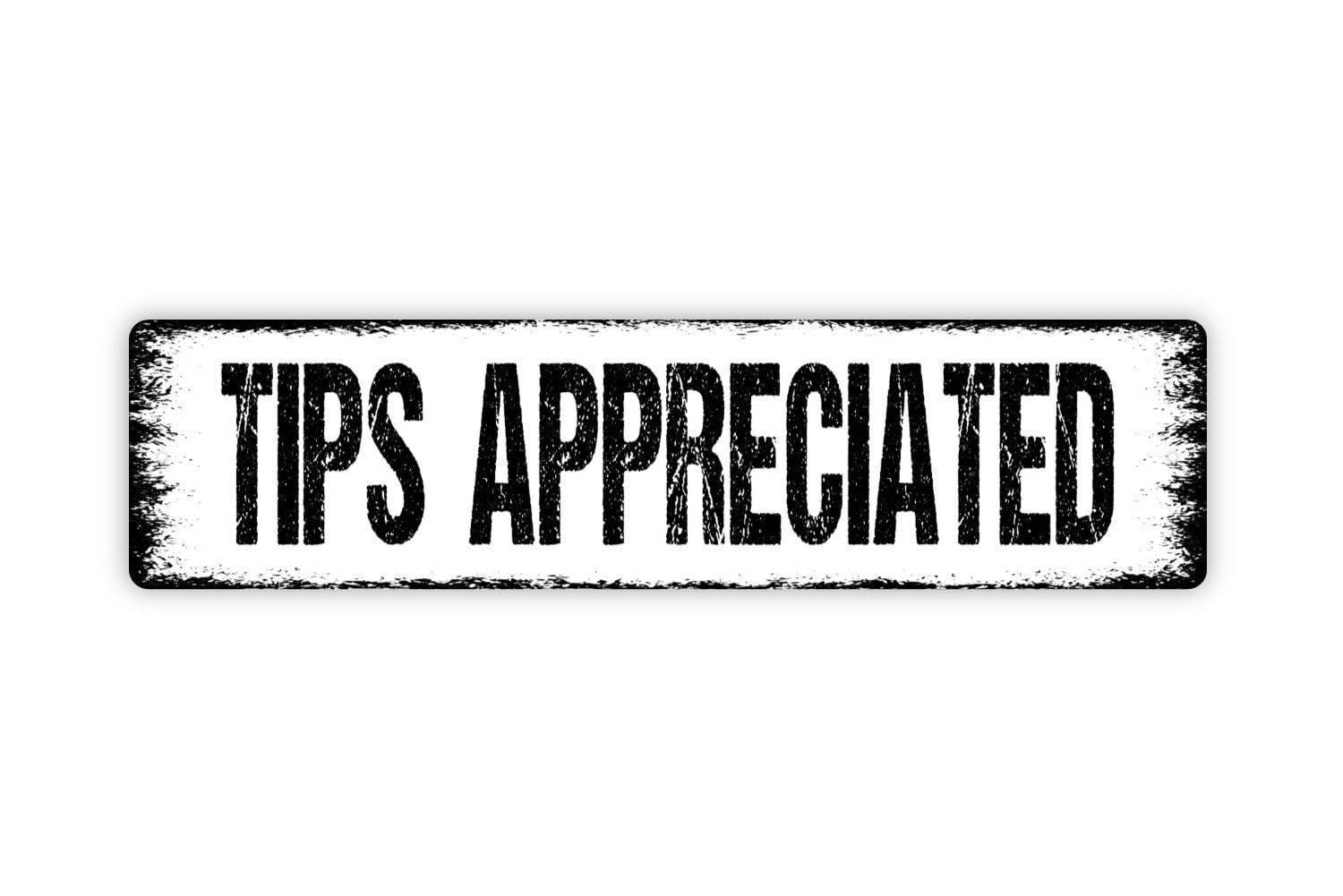 Tips Appreciated Sign | Gratuity Welcome Counter Wall Art | Small Business