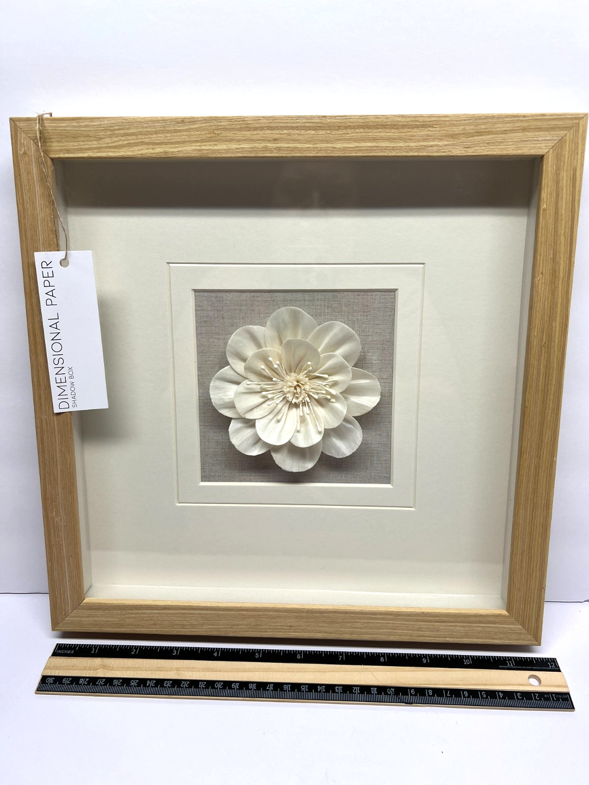 Wall Decor 3D Art Paper Floral In Shadow Boxes 11 3/4”x11 3/4” Dimensional Paper