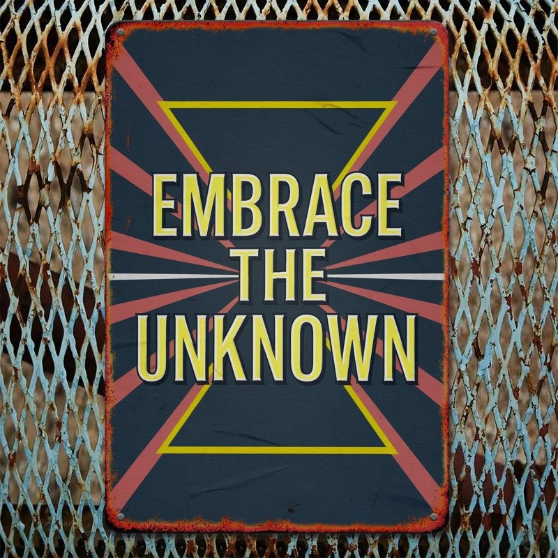 Embrace the Unknown Motivational Metal Sign Adventure Home Office Wall Decor