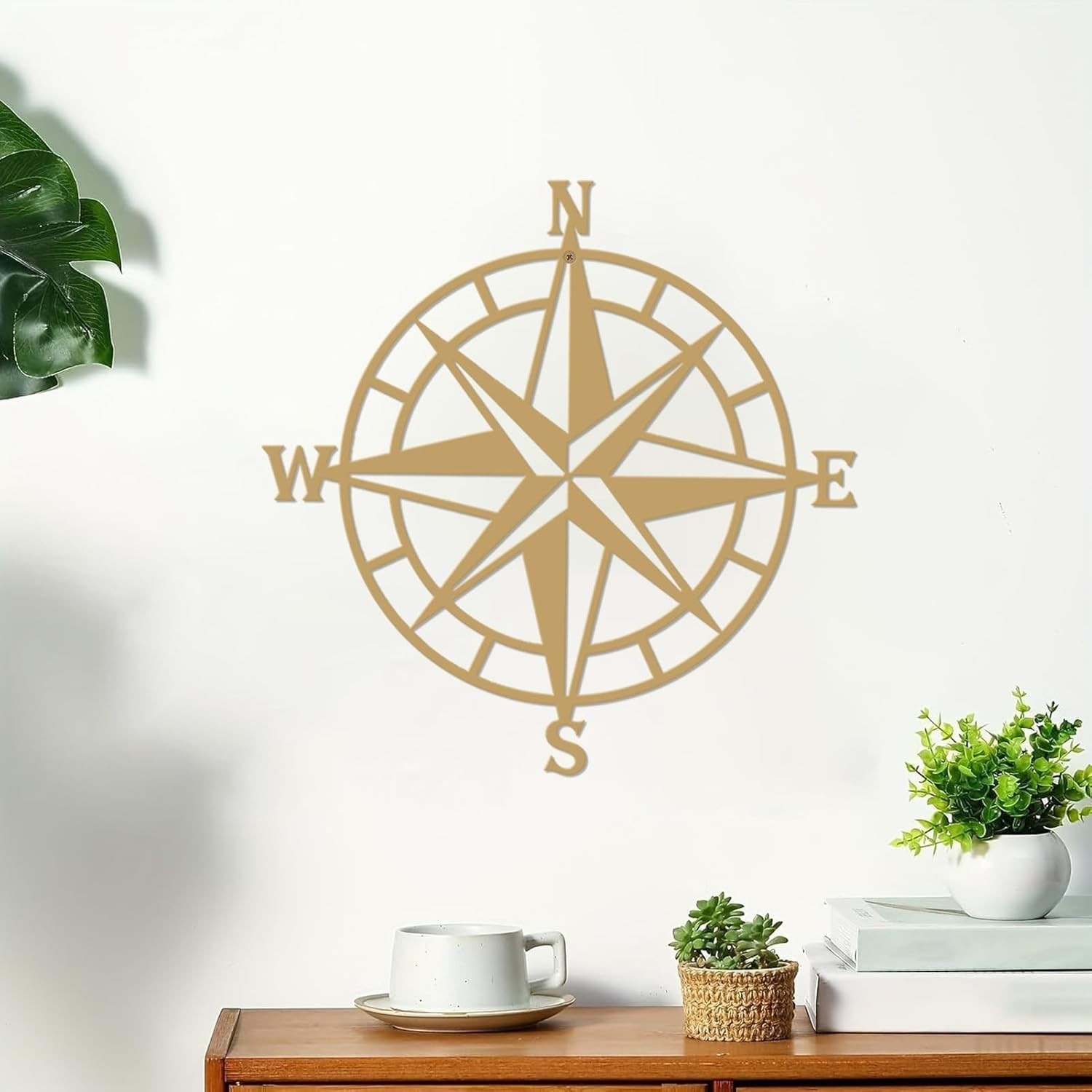 11 Inches Metal Decorative Nautical Compass Wall Decor, Living Room Bedroom O…