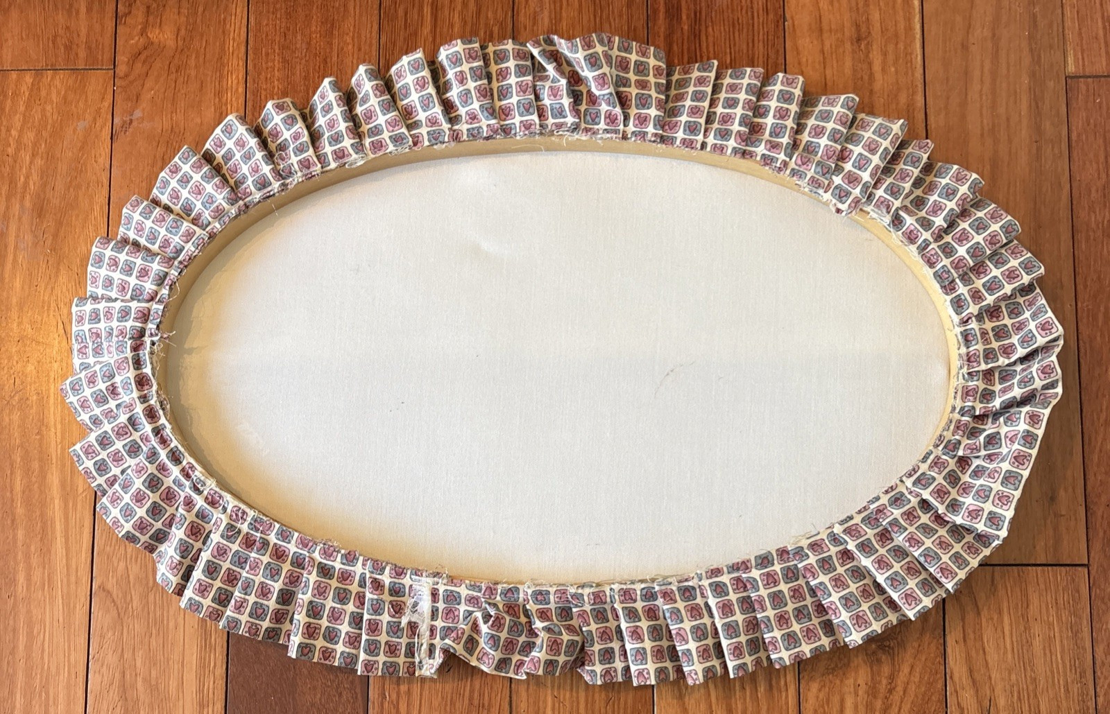 Vtg Grandmacore Country Kitchen Hoop Wall Hanging Handmade Stitched Farmhouse