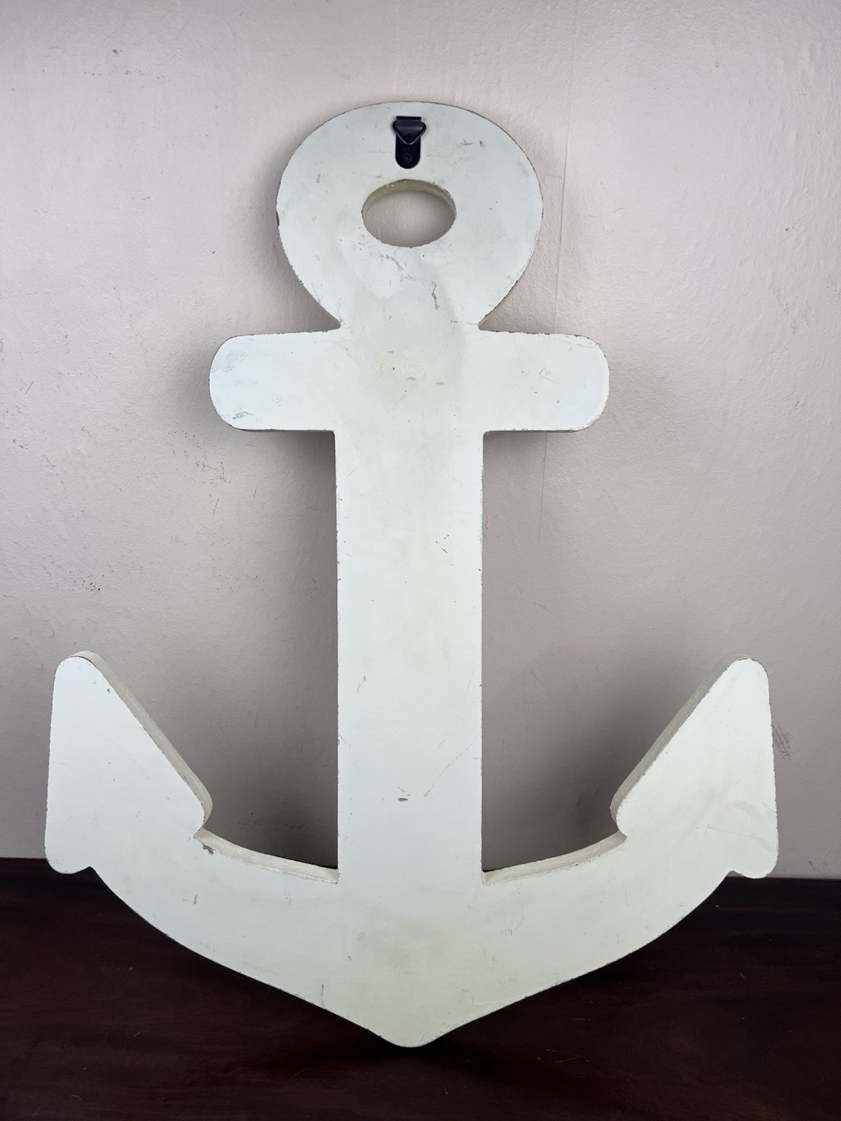 VTG Anchor Welcome Sign Solid Wood Blue White Patina Nautical Coastal 24″ x 19″