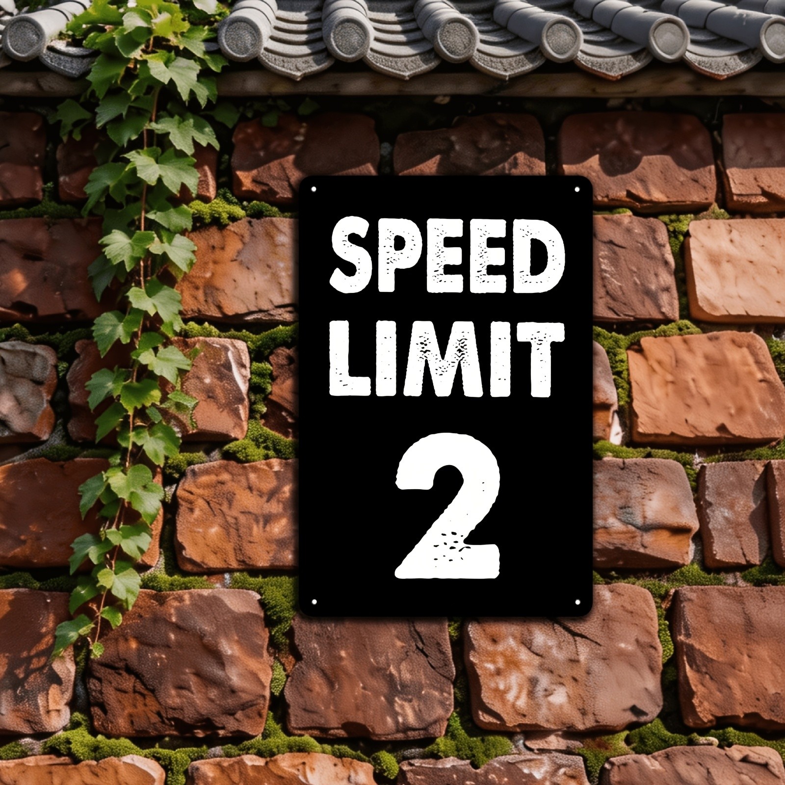 Metal Warning Sign 20*30cm 2 MPH Speed Limit