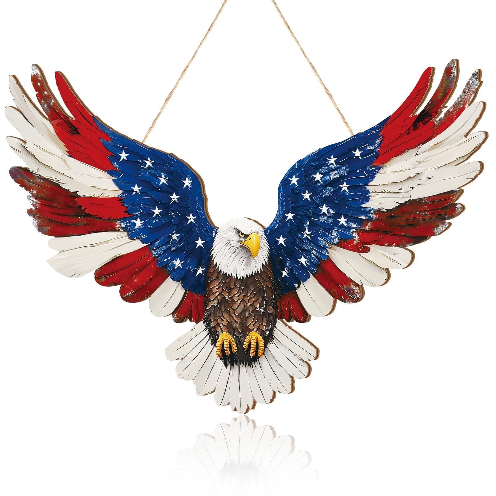 4th of July Eagle Wreath Hanging Door Sign 250th Anniversary Wreath Patriotic