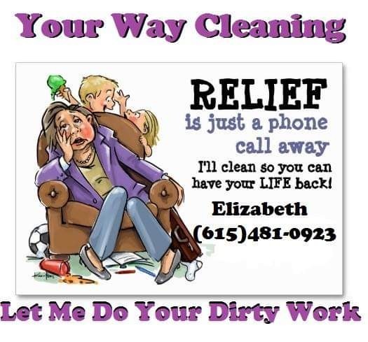 Custom “Your Way Cleaning” Decorative Paper Sign, Novelty Cleaning, Rectangular