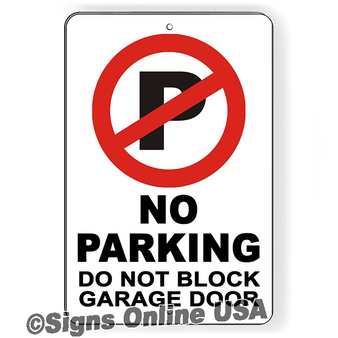 No Parking Do Not Block Garage Door Sign Metal Magnetic Decal towed warning
