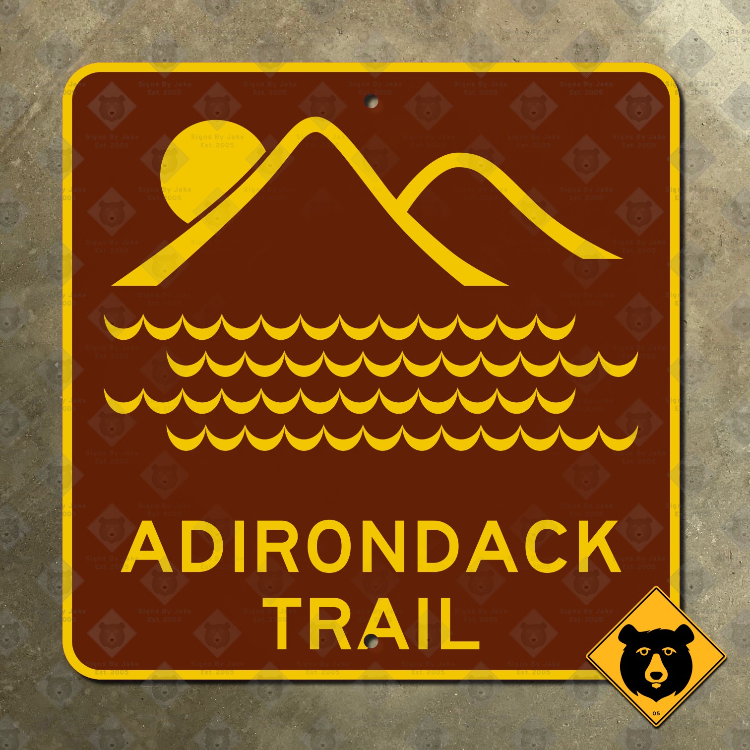 New York Adirondack Trail scenic route highway marker road sign 16×16