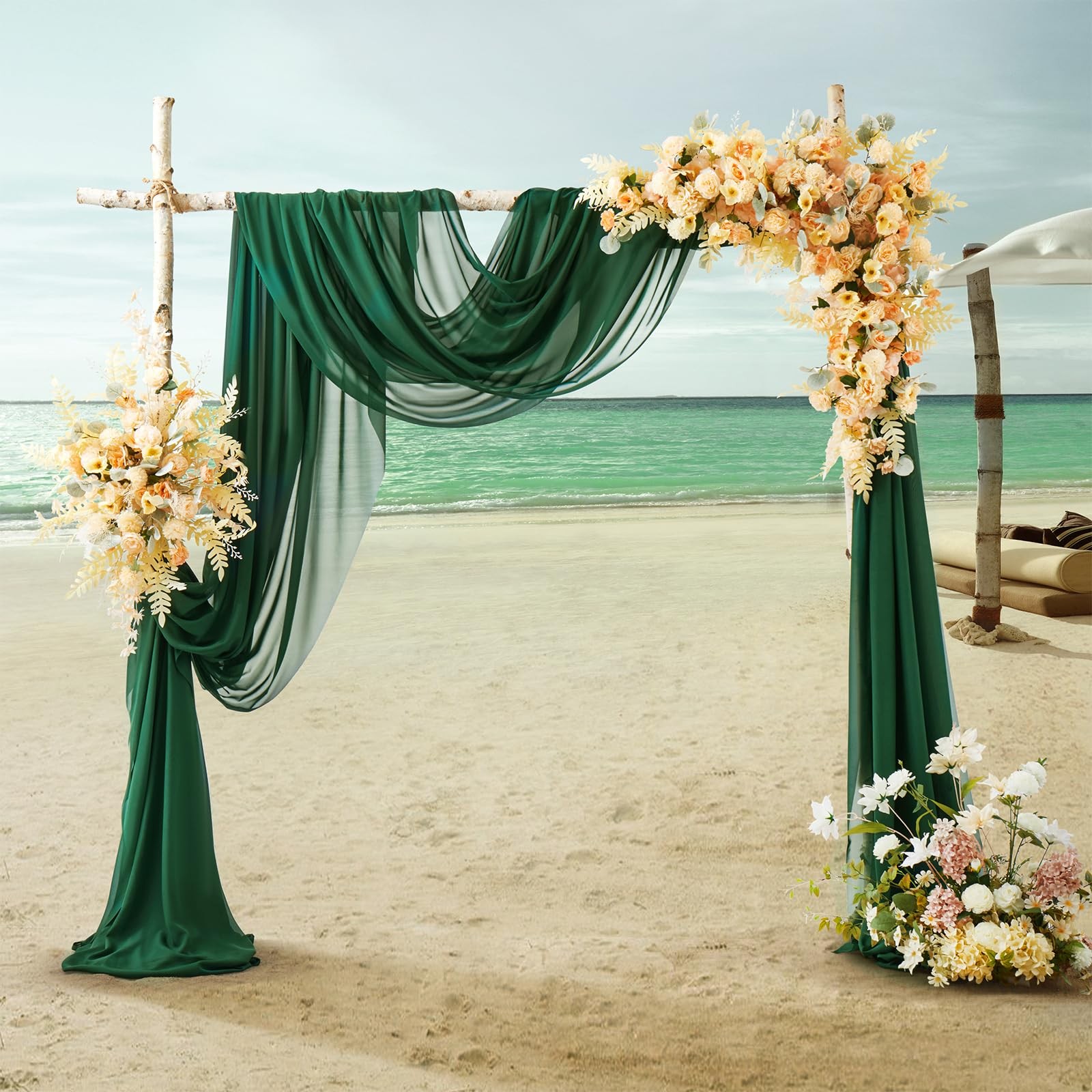 Chiffon Weeding Arch Draping Fabric Dark Green Drapes for Backdrop1 Panel – 2