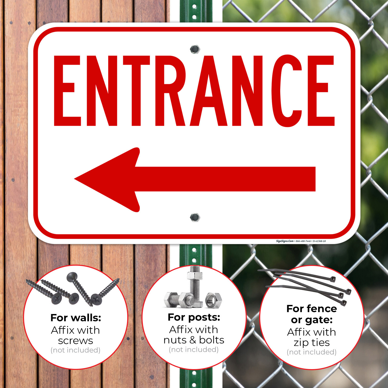 Left Arrow Entrance Sign,