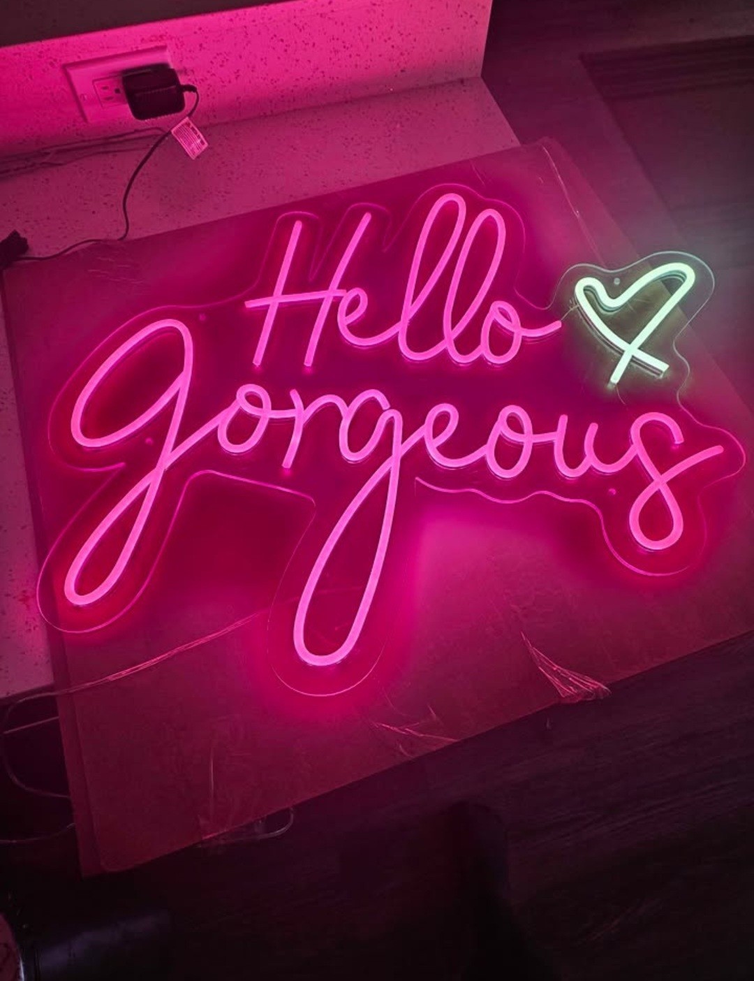 Hello gorgeous neon sign